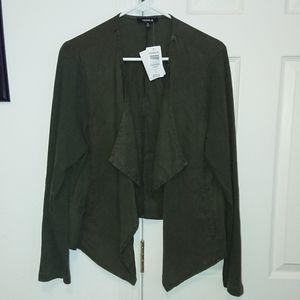 NWT Torrid Dark Olive Green Drape Front Jacket